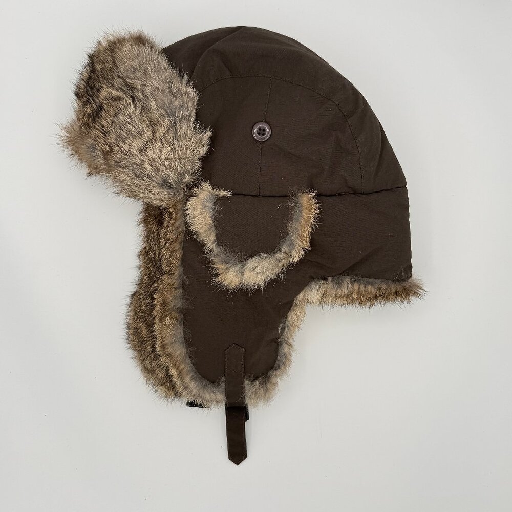 Crowncap Aviator Cap Rabbit Fur Lined Brown Cabin Core Outdoorsy Ushanka